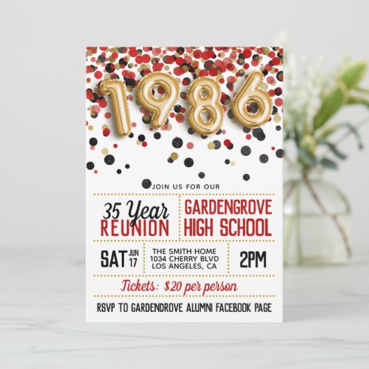 Invitation Réunion du lycée de 1986 (Debout devant)