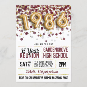 Invitation Réunion du lycée de 1986