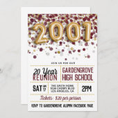 Invitation Réunion du lycée de 2001 (Devant / Derrière)