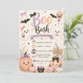 Invitation Réunion effrayante Bash Halloween Cute (Debout devant)