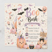 Invitation Réunion effrayante Bash Halloween Cute (Devant / Derrière)