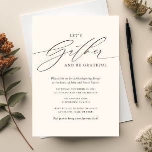 Invitation Réunion et amis reconnaissants Friendsgiving Brun