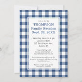 Invitation Reunion familiale Bleu Blanc Buffle Chèque (Devant)