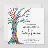 Invitation Réunion familiale de l'arbre généalogique coloré (Devant)