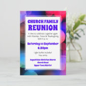 Invitation RÉUNION FAMILIALE DE L'ÉGLISE DE Bokeh customisée (Debout devant)