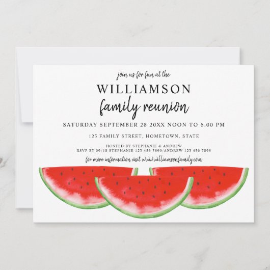 Invitation Réunion familiale de pastèque (Devant)