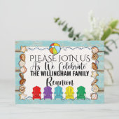 Invitation Réunion familiale de plage, etc Modèle d'invitatio (Debout devant)