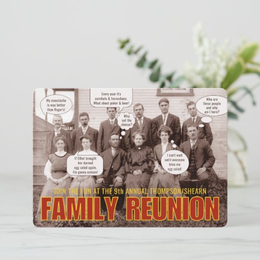 Invitation Réunion familiale | Funny Ancestral photo (Debout devant)