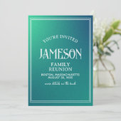 Invitation Réunion familiale Moderne Dégradé QR Code Invitati (Debout devant)