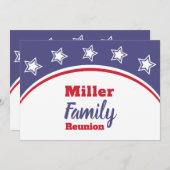 Invitation Reunion familiale moderne rouge blanc (Devant / Derrière)