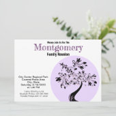 Invitation Réunion familiale moderne violet et arbre noir (Debout devant)
