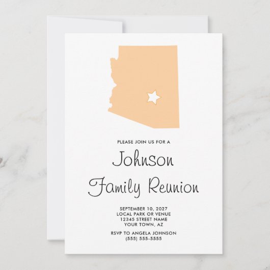 Invitation Réunion familiale Peach Arizona (Devant)