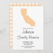 Invitation Réunion familiale Peach California (Devant / Derrière)