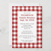 Invitation Reunion familiale Red White Buffalo Check Party (Devant)