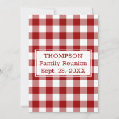Invitation Reunion familiale Red White Buffalo Check Party (Dos)