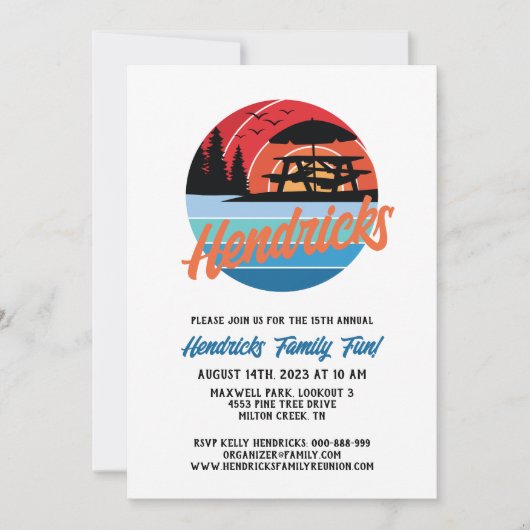 Invitation Réunion familiale rétro (Devant)