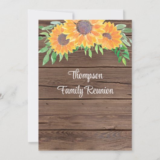 Invitation Réunion familiale rustique (Dos)