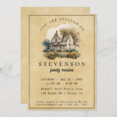 Invitation Réunion familiale rustique (Devant / Derrière)