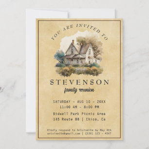 Invitation Réunion familiale rustique