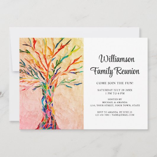 Invitation Réunion familiale rustique (Devant)