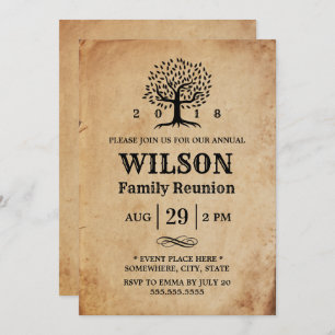 Invitation Reunion familiale vintage
