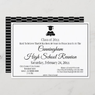 Invitation Réunion minimaliste du lycée Noir Blanc