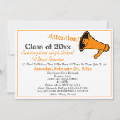 Invitation Réunion minimaliste Orange White High School (Devant)