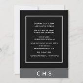 Invitation Réunion moderne Black Grey 10e Classe (Dos)