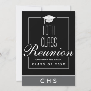 Invitation Réunion moderne Black Grey 10e Classe