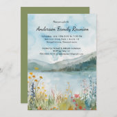 Invitation Reunion moderne Rustique Fleurs sauvages Invitatio (Devant / Derrière)