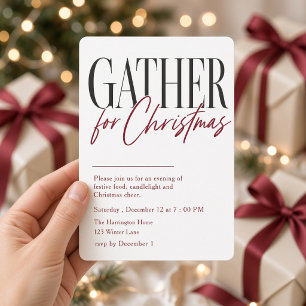 Invitation Réunion pour le dîner minimaliste de Noël en Bourg
