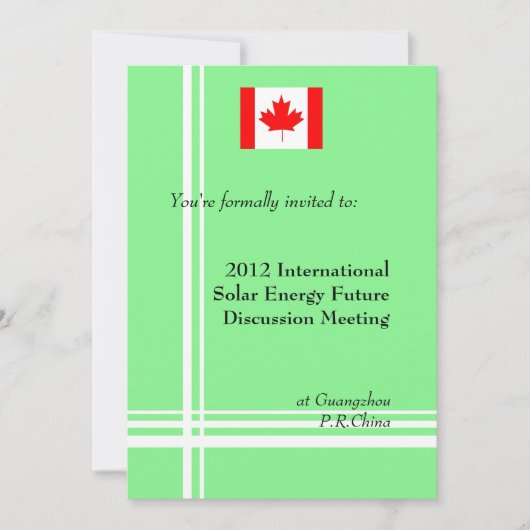 Invitation Réunion professionnelle internationale (Devant)