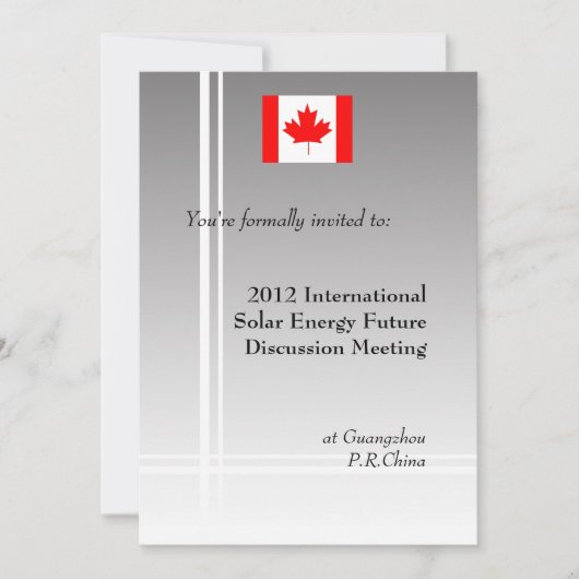 Invitation Réunion professionnelle internationale (Devant)