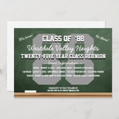 Invitation Reunion scolaire du collège avec tableau vert pers (Devant / Derrière)