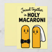 Invitation Réunis dans de sainte macaroni drôle de pâtes (Devant / Derrière)