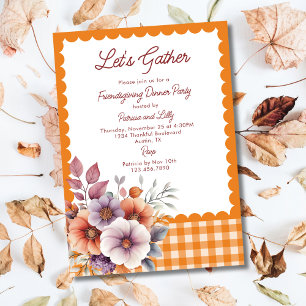 Invitation Réunissons-nous pour la fête de Thanksgiving Gingh