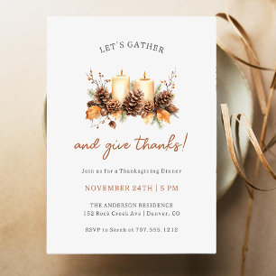 Invitation Réunissons-nous pour le dîner de Thanksgiving