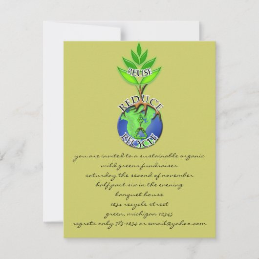 Invitation Réutiliser le cycle ReDuce (Devant)