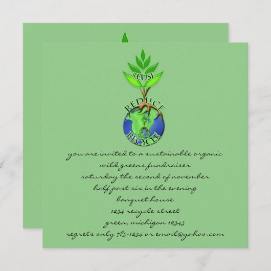 Invitation Réutiliser le cycle ReDuce (Devant / Derrière)