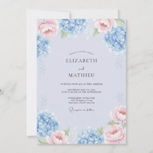 Invitation Rêve Bleu Ciel Mariage Botanique de Printemps