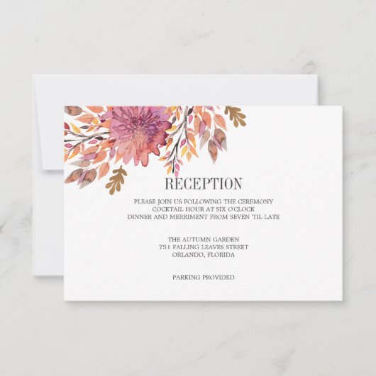 Invitation Rêve d'automne | Enceinte de RÉCEPTION de mariage (Devant)