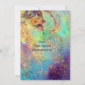 Invitation RÊVE DE FÉE SUR UNE FLEUR ROUGE bleu jaune,vert (Dos)