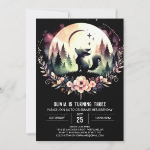 Invitation Rêve de la jungle Loup Anniversaire