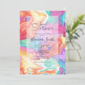 Invitation Rêve de marbre liquide coloré (Debout devant)