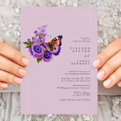 Invitation Rêve de papillon Lilac | Typographie Mariage moder