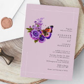 Invitation Rêve de papillon Lilac | Typographie Mariage moder