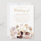 Invitation Rêve enchanté : Blush Gold Magical Floral Mariage (Devant)