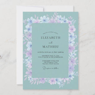 Invitation Rêve Floral Lavande Mousse de Mer pour Mariage