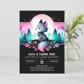 Invitation Rêve Jungle Wolf Anniversaire (Debout devant)
