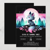 Invitation Rêve Jungle Wolf Anniversaire (Devant / Derrière)